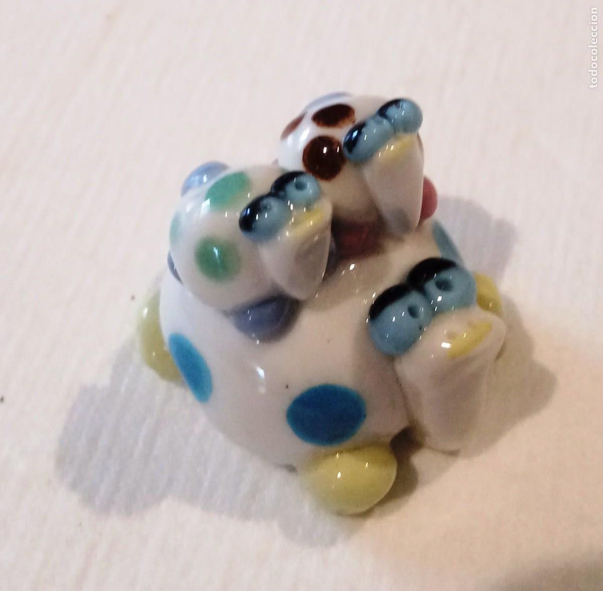 Coleccionismo: TORTUGA - MINIATURA/MINI -FAMILIA DE TRES - PORCELANA MACIZA DECORADA- VER FOTOS Y DATOS -N&ordm; 105