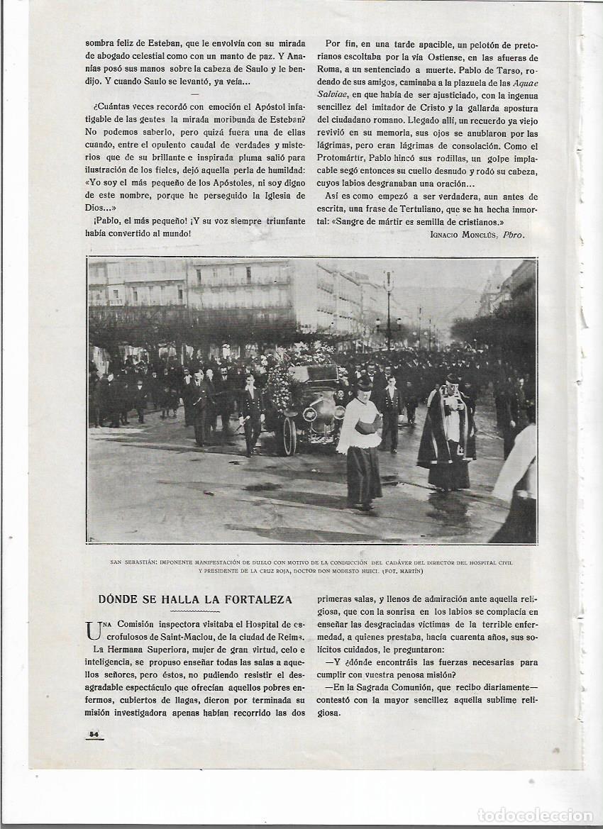 Coleccionismo: A&Ntilde;O 1919 RECORTE PRENSA SAN SEBASTIAN ENTIERRO MODESTO HUICI DIRECTOR HOSPITAL CIVIL CRUZ ROJA