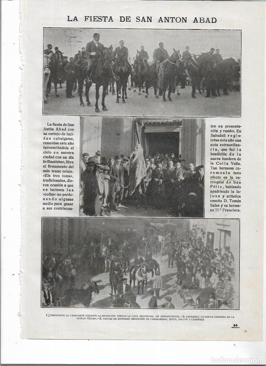 Collecting paper: A&Ntilde;O 1919 RECORTE PRENSA SABADELL FIESTA SAN ANTON ABAD BENDICION NUEVA BANDERA DE LA COLLA VELLA