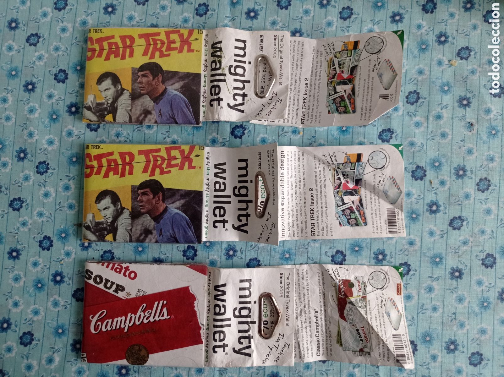 Coleccionismo: LOTE 3 CARTERAS, MIGHTY WALLET, 2 STAR TREX Y 1 CAMPBELLS. NUEVAS A ESTRENAR.