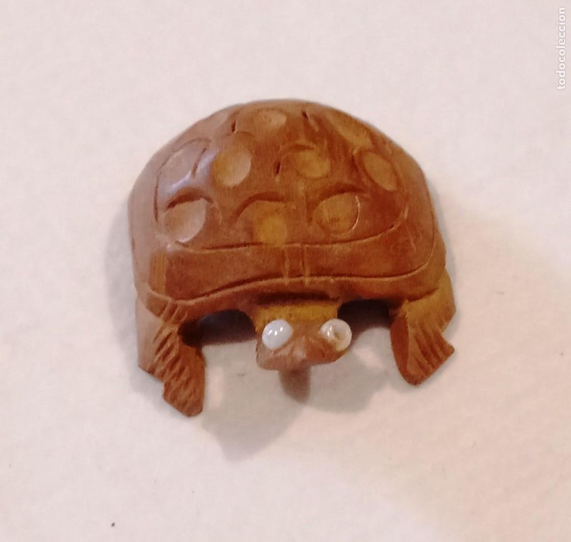 Collecting: TORTUGA -MINIATURA MINI - ORIGINAL - MADERA TALLADA DECORADA- VER FOTOS Y DATOS- N&ordm; 160