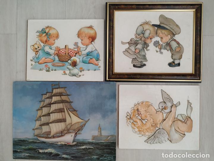 Coleccionismo: Lote de cuatro Cuadros Infantiles en relieve.