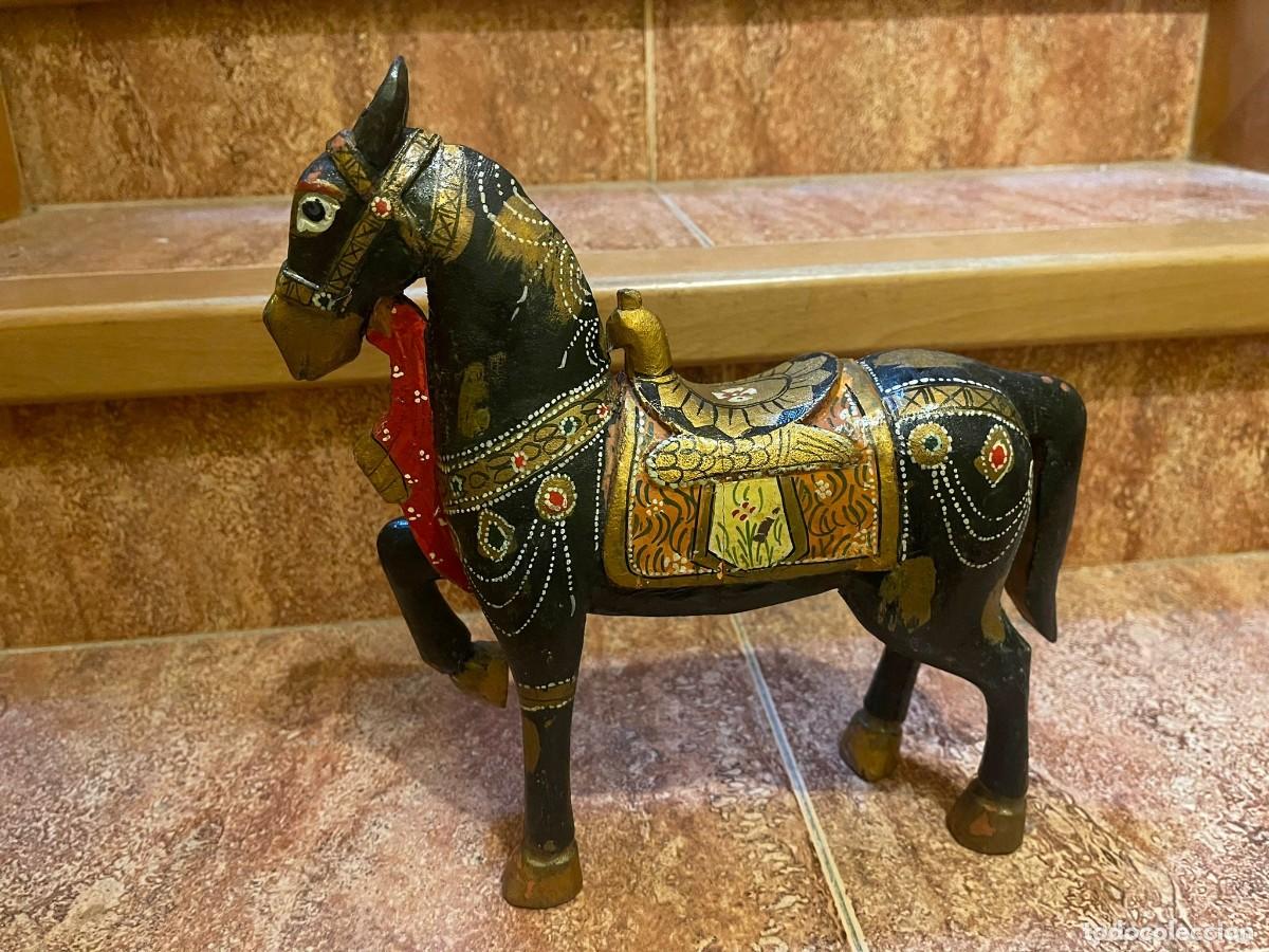 Coleccionismo: JUEGO DE 3 CABALLOS DE MADERA - Foto 8