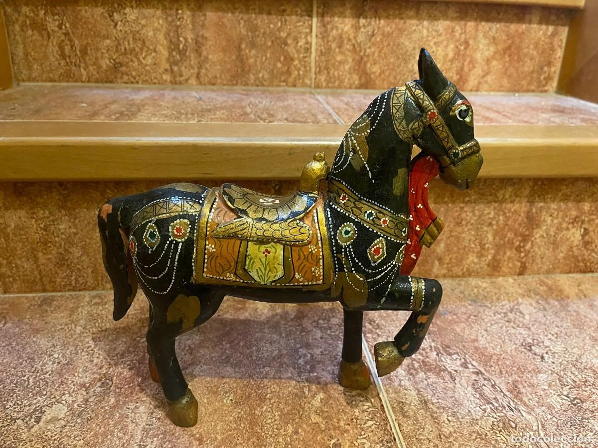 Coleccionismo: JUEGO DE 3 CABALLOS DE MADERA - Foto 9