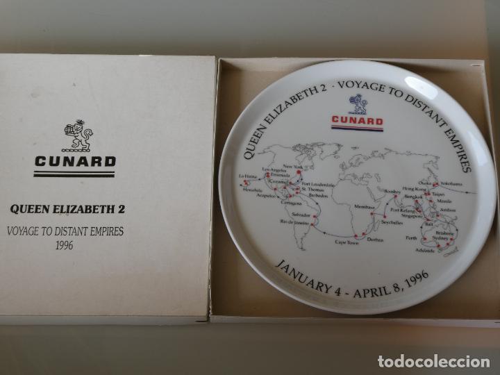 Collezionismo: PLATO CER&Aacute;MICA. CRUCERO BARCO TRASATL&Aacute;NTICO CUNARD QUEEN ELIZABETH 2 1996 IMPERIOS LEJANOS 20CM 420G