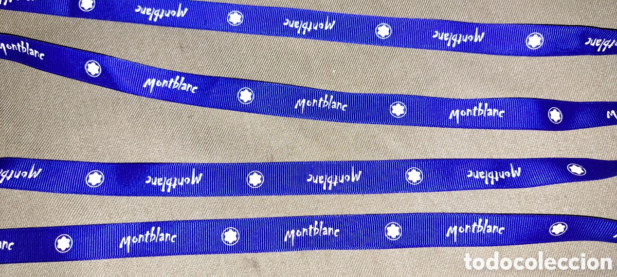 Coleccionismo: CINTA MONTBLANC AZUL LETRAS BLANCAS - Foto 2
