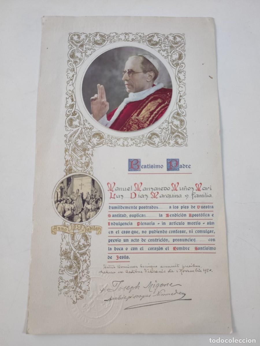 Coleccionismo: Lamina Beatisimo padre. 1950. - Foto 1
