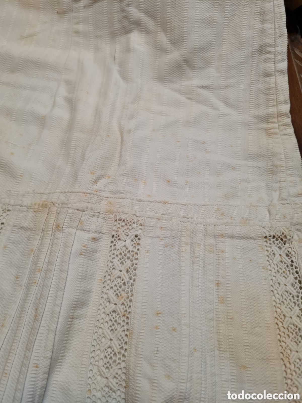 Coleccionismo: Vestido antiguo con puntillas - Foto 3
