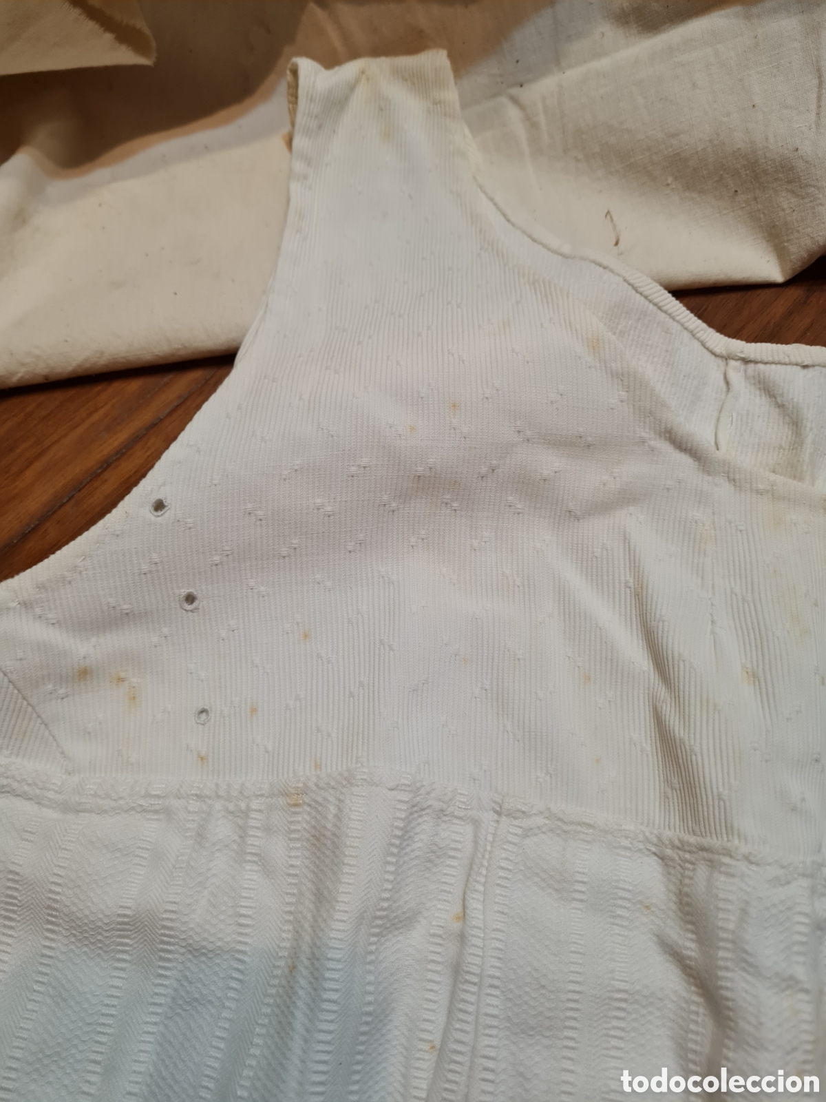 Coleccionismo: Vestido antiguo con puntillas - Foto 4