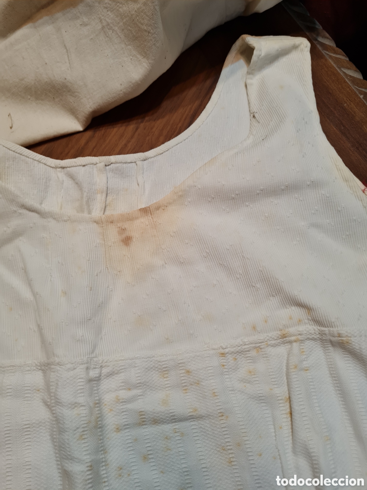 Coleccionismo: Vestido antiguo con puntillas - Foto 5
