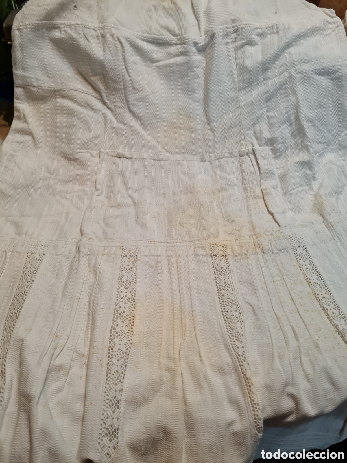 Coleccionismo: Vestido antiguo con puntillas - Foto 8