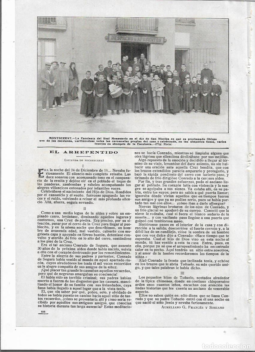 Collezionismo: A&Ntilde;O 1914 RECORTE PRENSA MONTSERRAT ESCOLANIA FIESTA SAN NICOLAS PROCLAMA OBISPO DE LOS ESCOLANES