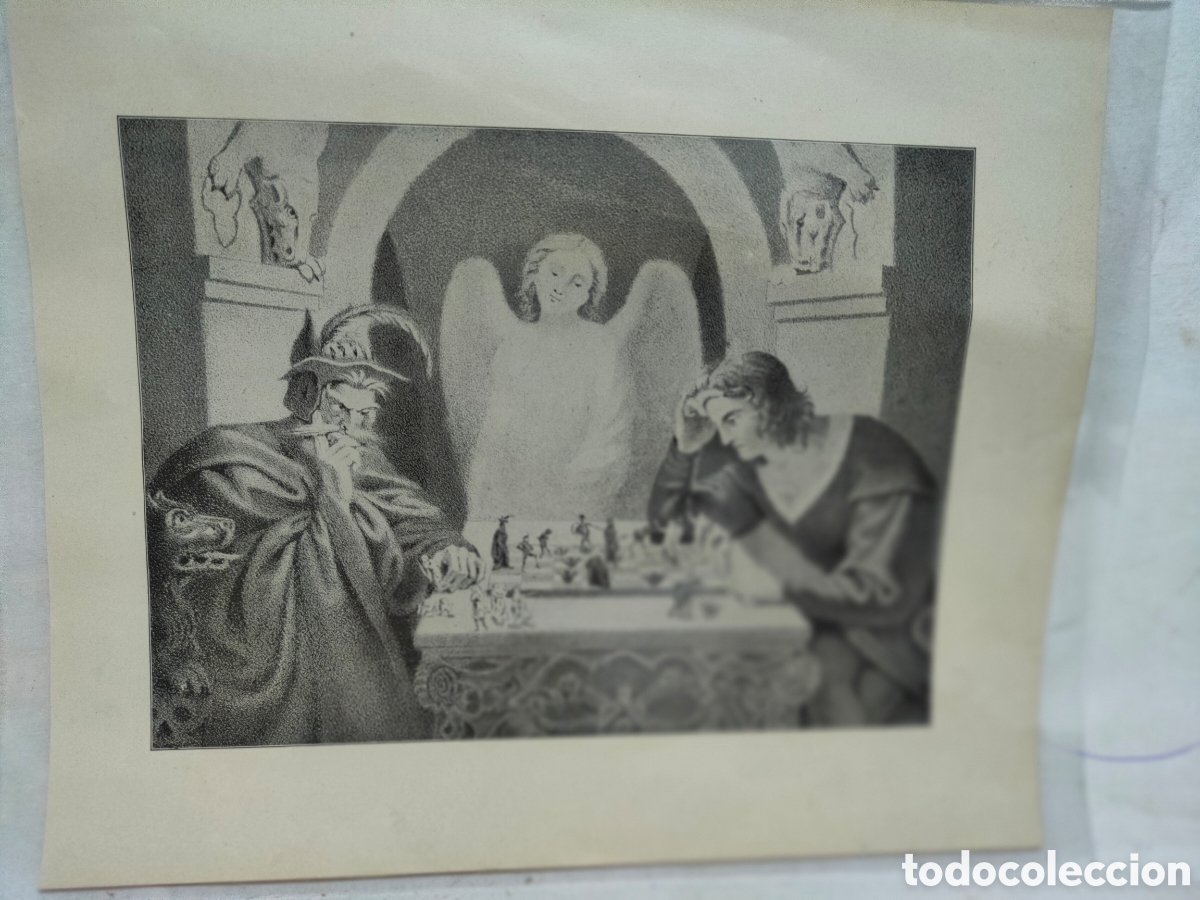 Colecionismo: ILUSTRACION.LAMINA.TARJETA.FAUSTO Y MEFISTOFELES JUGANDO AL AJEDREZ.DE MORITZ RETZSCH.DOBLE CARA.