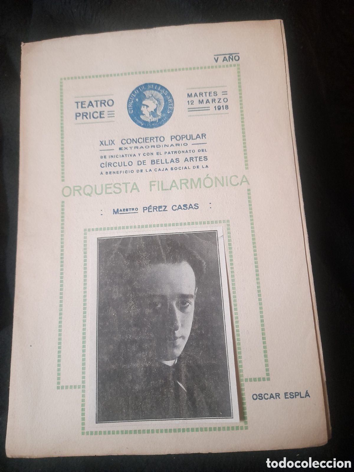 Coleccionismo: Antiguo programa del Teatro Price de 12 de Marzo de 1918 - Foto 1