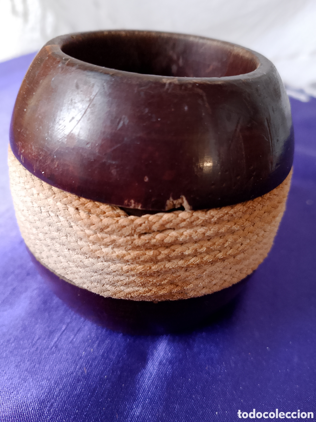 Sammeln: Antigua pitillera de mesa de madera noble