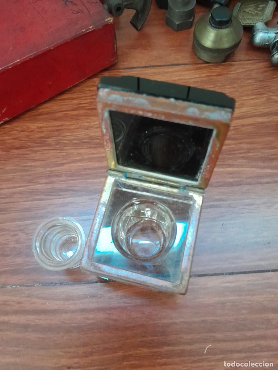 Coleccionismo: tintero antiguo con tapa - Foto 3