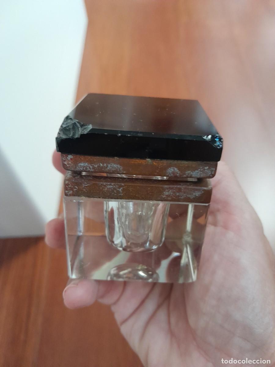 Coleccionismo: tintero antiguo con tapa - Foto 5
