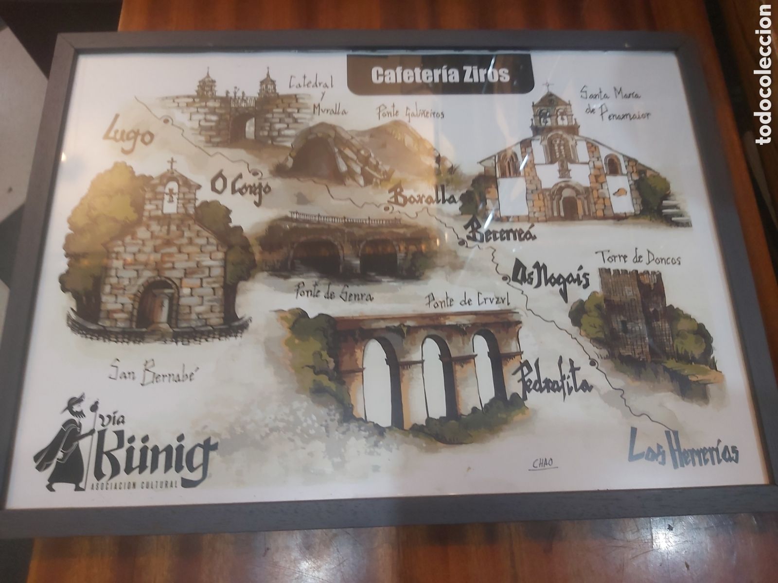 Coleccionismo: Publicidad camino jacobeo cafeter&iacute;a Ziros las herrer&iacute;as v&iacute;a kunig asociaci&oacute;n cultural artista reipre