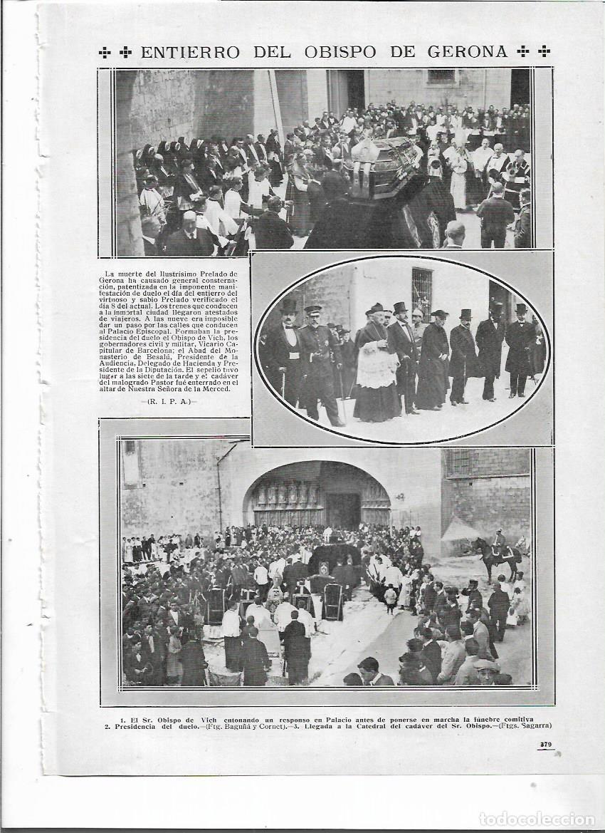 Coleccionismo: A&Ntilde;O 1914 RECORTE PRENSA BARCELONA MUERTE ENTIERRO DEL OBISPO DE GERONA FRANCISCO DE POL Y BARALT