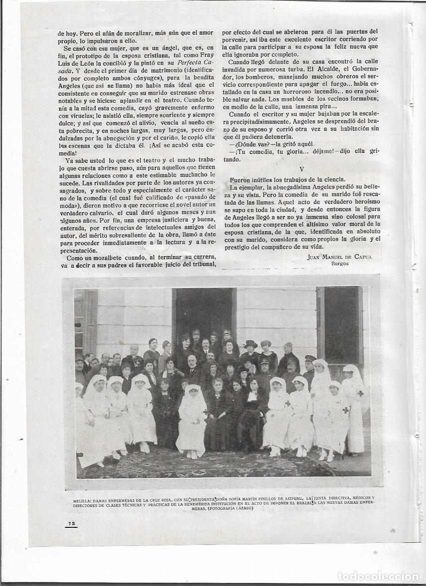 Sammelleidenschaft Papier: A&Ntilde;O 1919 RECORTE PRENSA MELILLA DAMAS ENFERMERAS CRUZ ROJA SOFIA MARTIN PINILLOS DE AIZPURU