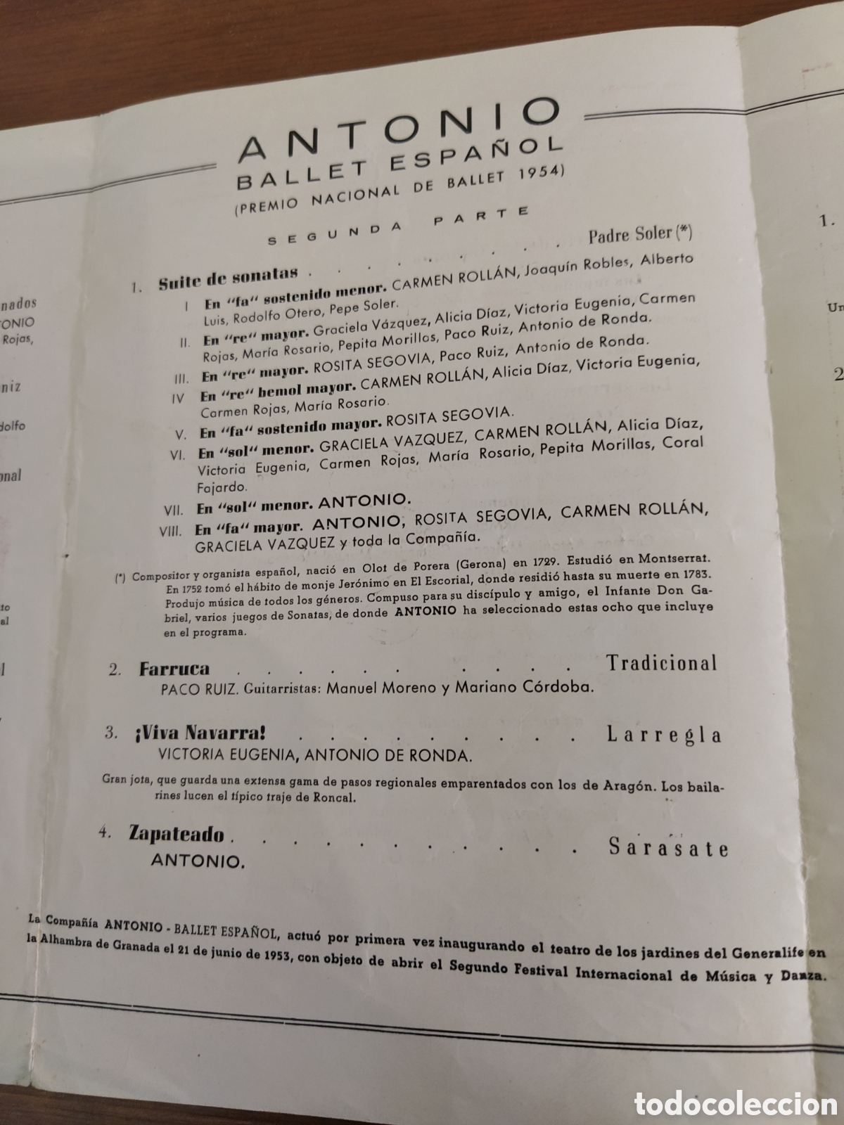 Coleccionismo: Antonio.Bailaor. Programa tr&iacute;ptico Teatro Calder&oacute;n (Madrid).A&ntilde;o 1954. - Foto 5
