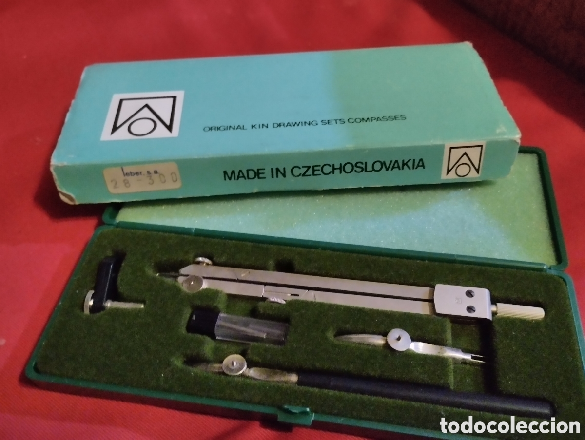 Coleccionismo: KIN CAJA CON COMPAS MARCA CHECA. SIN USAR - Foto 1