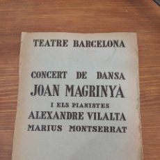 Coleccionismo: JOAN MAGRINYÀ.DIBUJO JOAN MIRÓ.PROGRAMA DÍPTICO TEATRE BARCELONA.AÑO 1935.