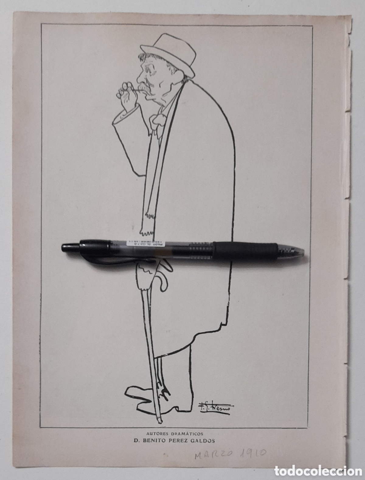 Coleccionismo: BENITO PEREZ GALDOS, visto por F. G. Fresno. 1910