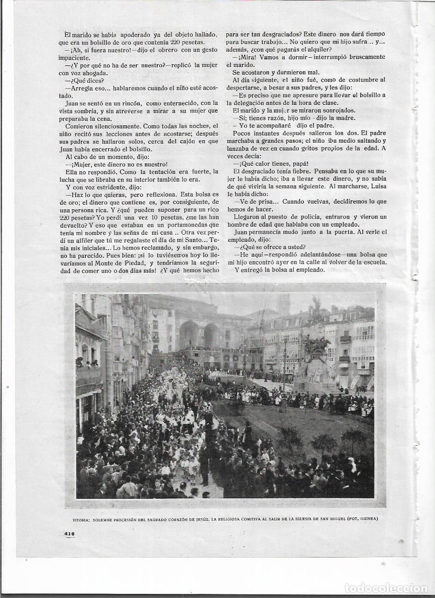 Coleccionismo: A&Ntilde;O 1919 RECORTE PRENSA VITORIA PROCESION SAGRADO CORAZON DE JESUS SALIDA IGLESIA SAN MIGUEL PLAZA