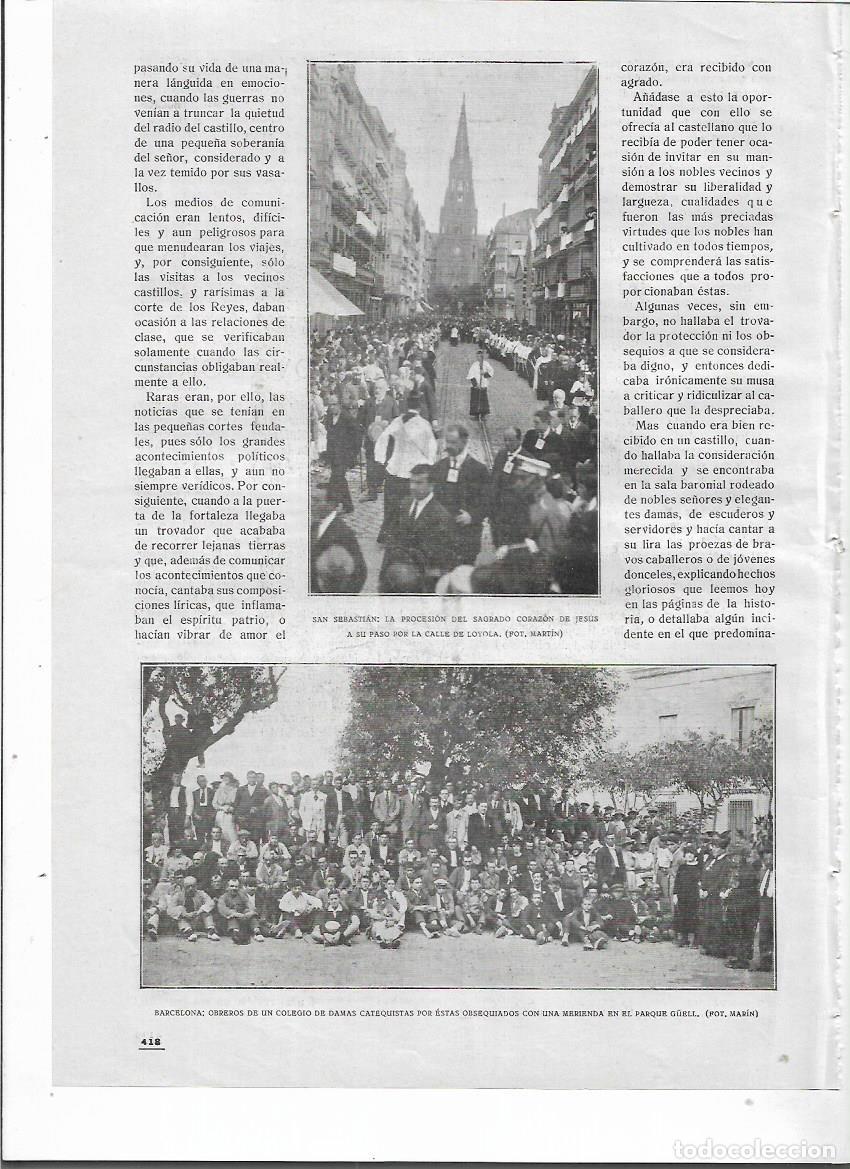 Coleccionismo: A&Ntilde;O 1919 RECORTE PRENSA SAN SEBASTIAN PROCESION SAGRADO CORAZON A SU PASO POR LA CALLE LOYOLA