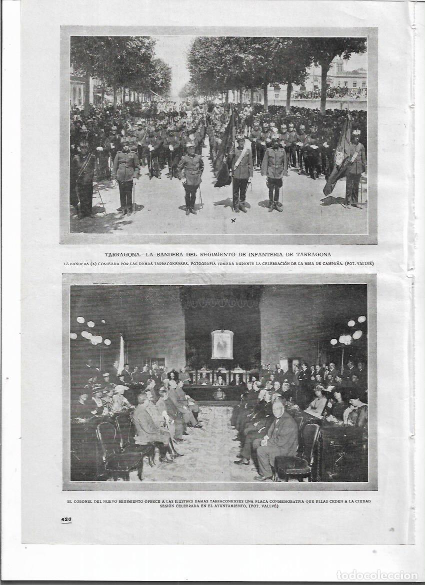 Coleccionismo: A&Ntilde;O 1919 RECORTE PRENSA TARRAGONA BANDERA REGIMIENTO INFANTERIA EJERCITO COSTEADA DAMAS DE LA CIUDAD