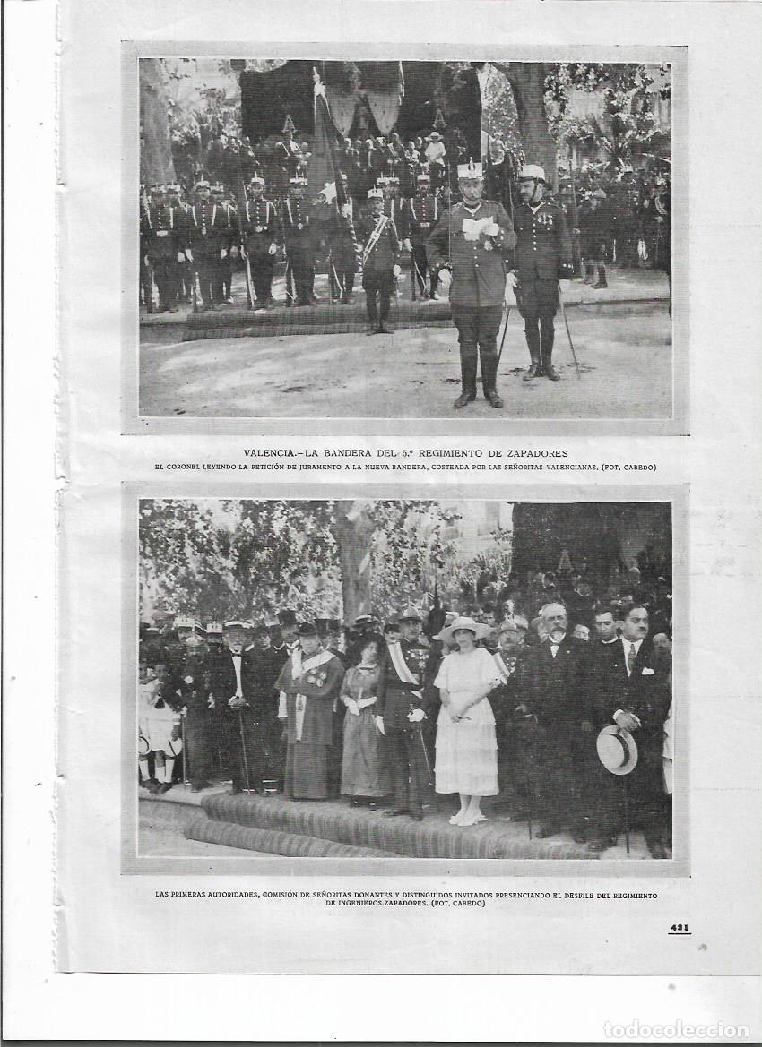 Colecionismo: A&Ntilde;O 1919 RECORTE PRENSA VALENCIA BANDERA REGIMIENTO ZAPADORES EJERCITO COSTEADA DAMAS DE LA CIUDAD