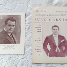 Coleccionismo: JUAN GARCÍA (TENOR).PROGRAMA DÍPTICO Y FOLLETO TEATRO BARCELONA.MARÍA TERESA PLANAS.(SOPRANO).1931.