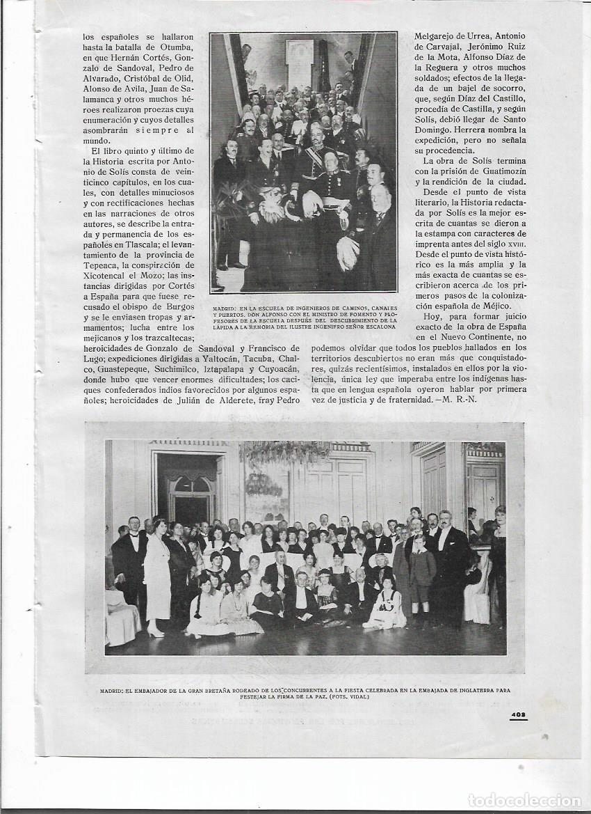 Coleccionismo: A&Ntilde;O 1919 RECORTE PRENSA MADRID ESCUELA INGENIEROS PUENTES Y CAMINOS HOMENAJE LAPIDA SR ESCALONA