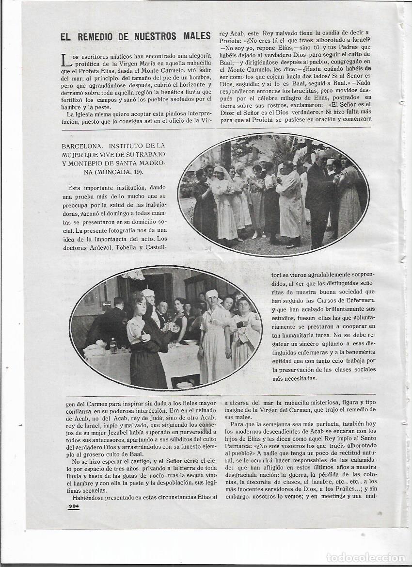 Collezionismo: A&Ntilde;O 1919 RECORTE PRENSA BARCELONA INSTITUTO MUJER TRABAJADORA MONTEPIO SANTA MADRONA