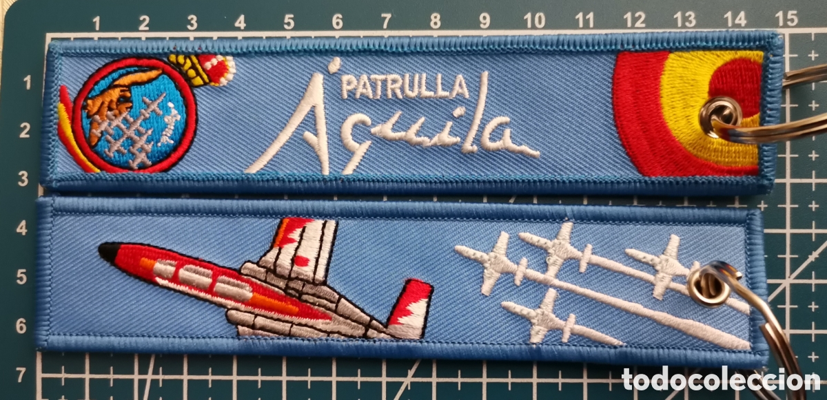 Coleccionismo: Llavero bordado azul PATRULLA AGUILA EJERCITO DEL AIRE ESPA&Ntilde;A