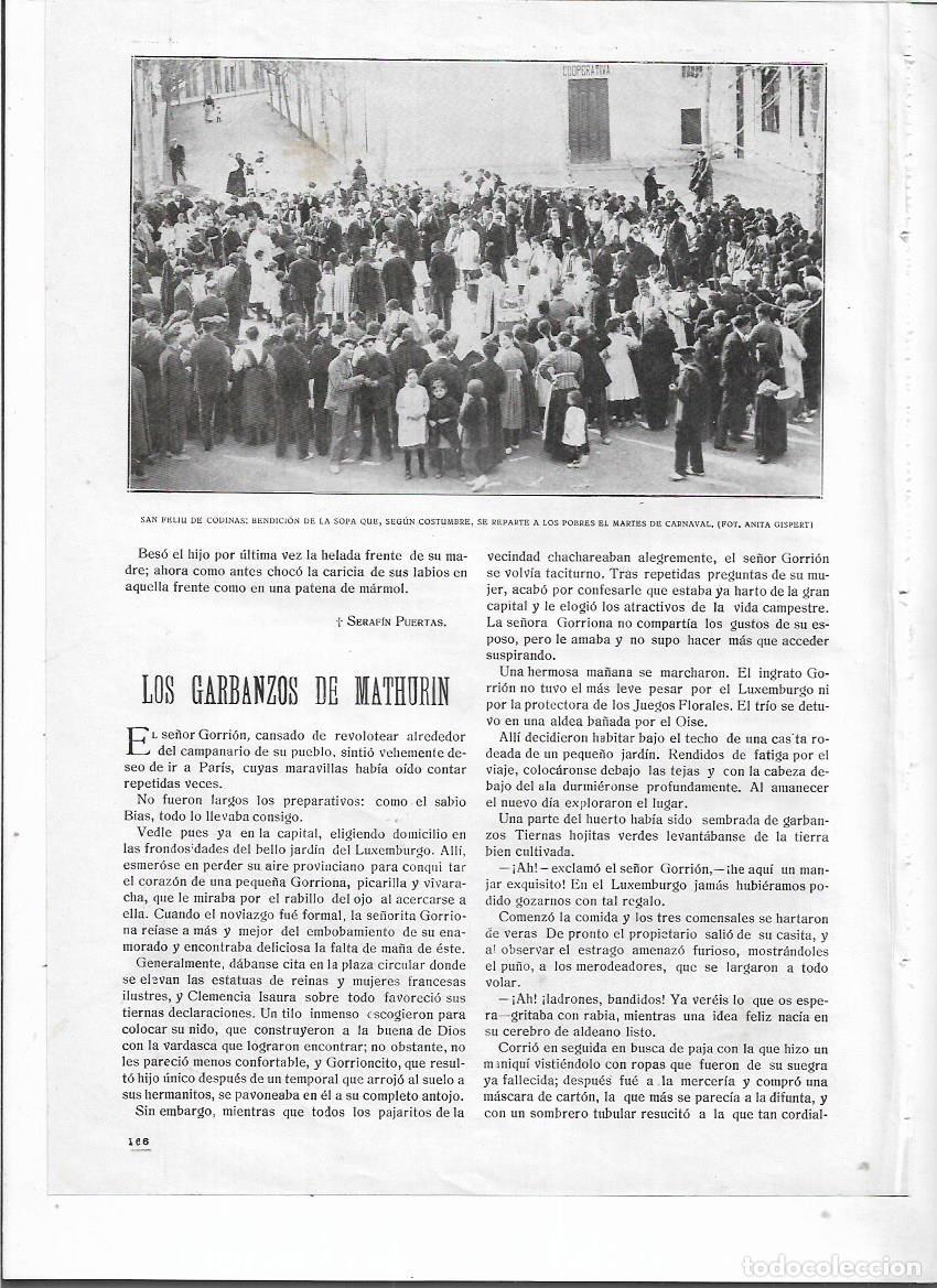 Coleccionismo: A&Ntilde;O 1919 RECORTE PRENSA SANT FELIU DE CODINES BENDICION DE LA SOPA COSTUMBRE MARTES CARNAVAL