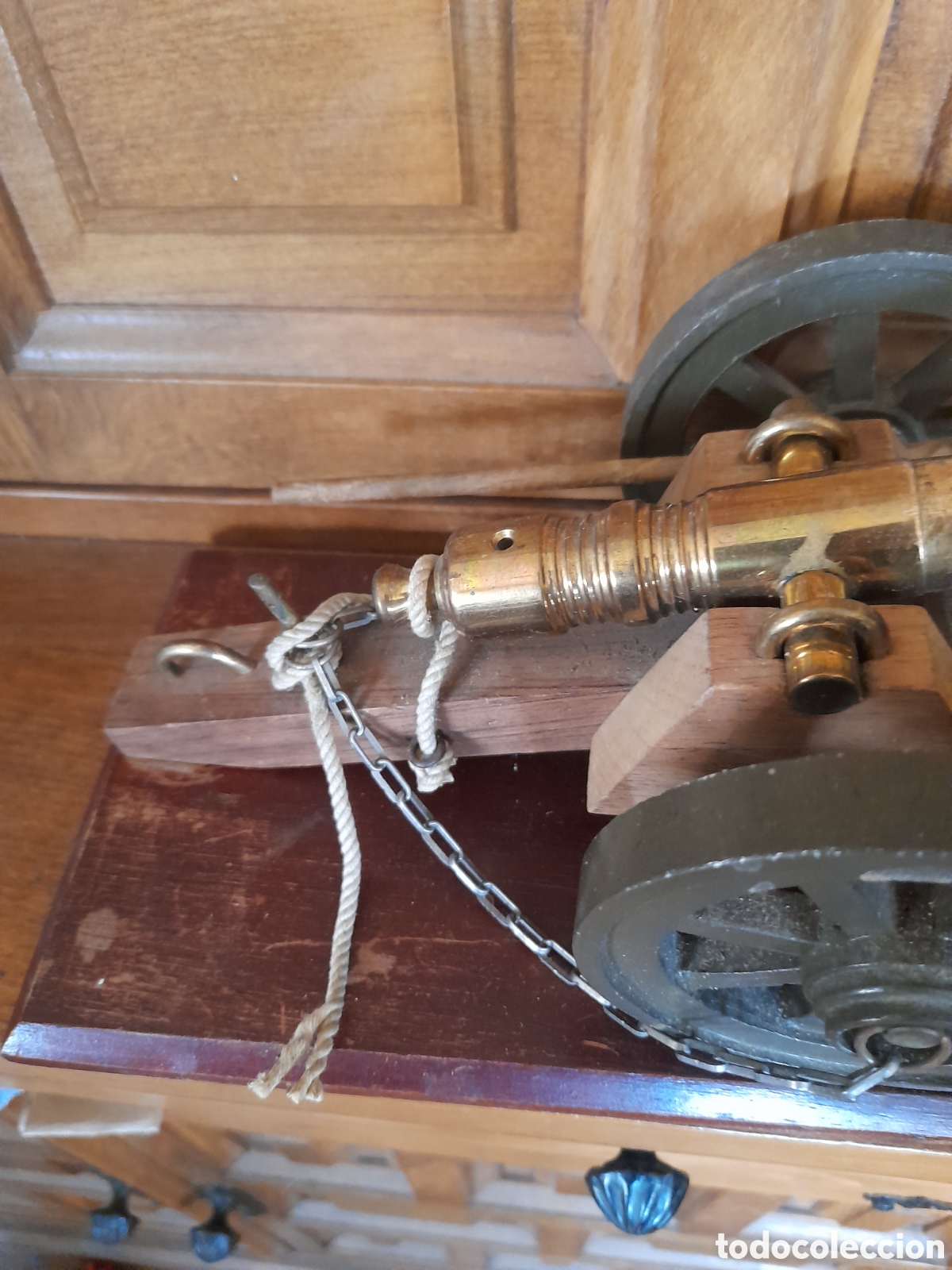 Coleccionismo: Antiguo ca&ntilde;&oacute;n de bronce, mide 26cm de ancho - Foto 3
