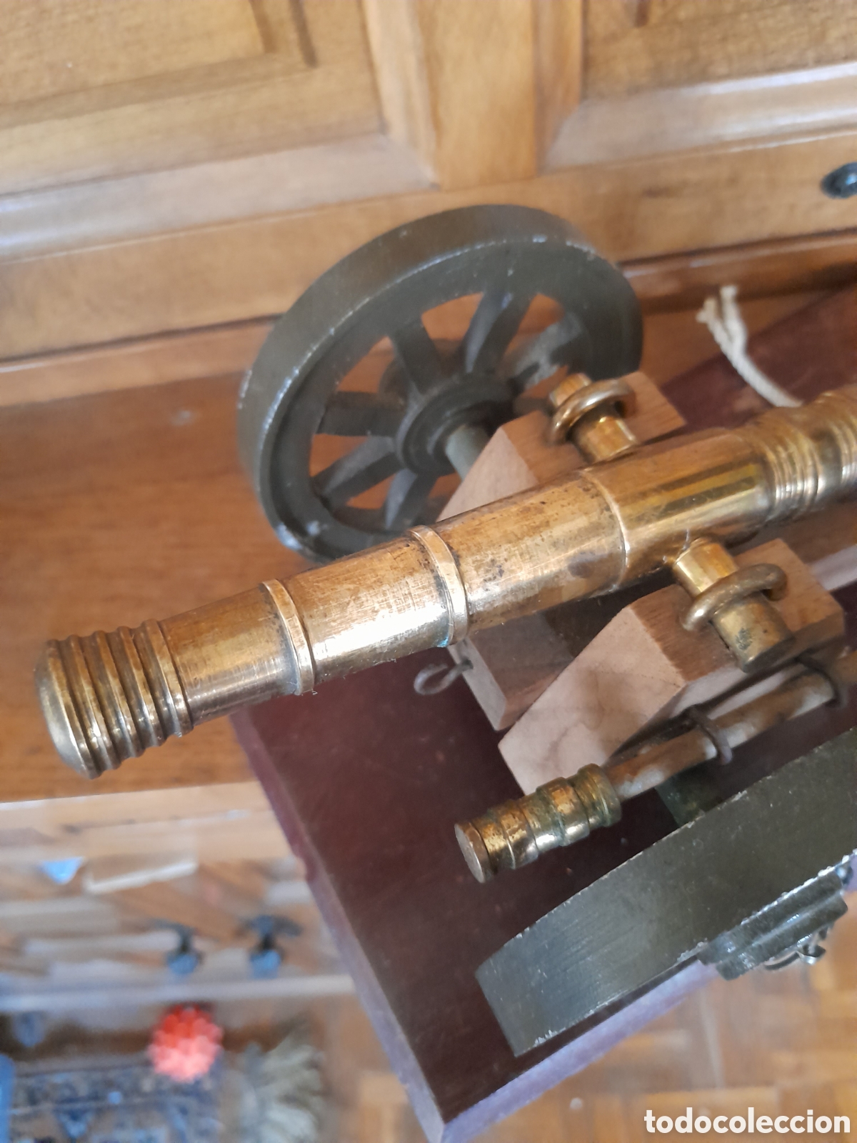 Coleccionismo: Antiguo ca&ntilde;&oacute;n de bronce, mide 26cm de ancho - Foto 7