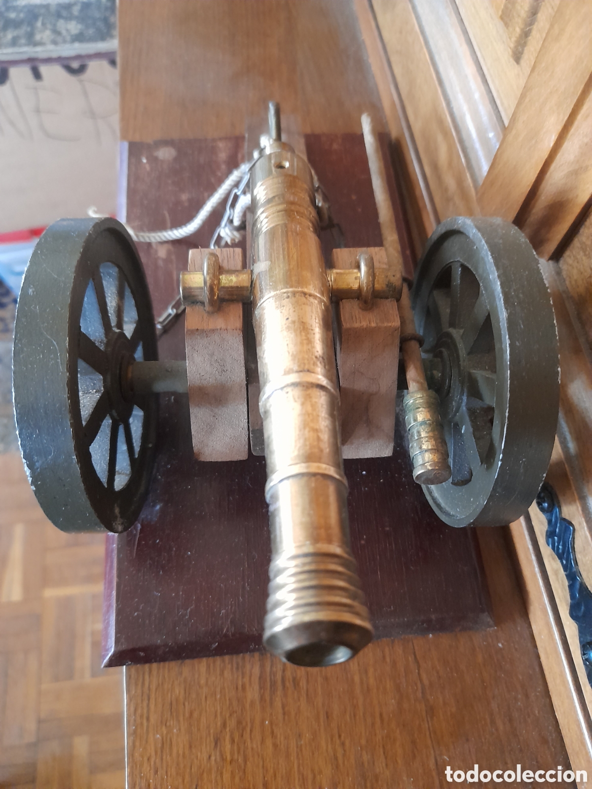 Coleccionismo: Antiguo ca&ntilde;&oacute;n de bronce, mide 26cm de ancho - Foto 8