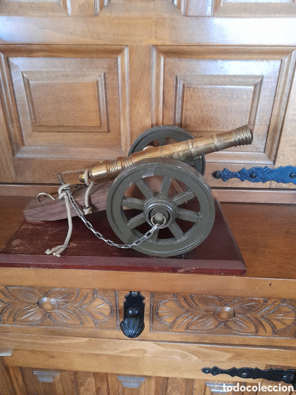 Coleccionismo: Antiguo ca&ntilde;&oacute;n de bronce, mide 26cm de ancho - Foto 1