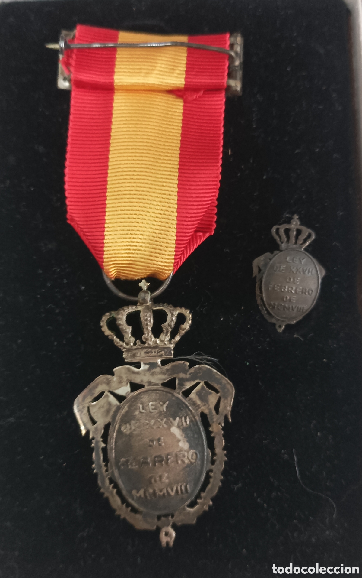 Coleccionismo: MEDALLA DEL INSTITUTO NACIONAL DE PREVISI&Oacute;N 1908 - Foto 3