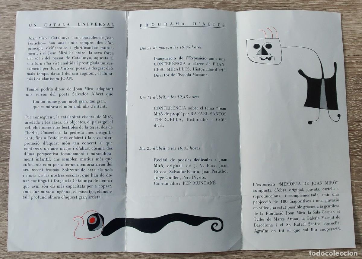 Coleccionismo: Triptico. En Memoria a Joan Miro. - Foto 2