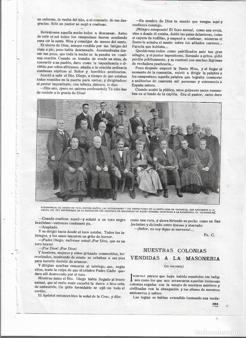 Collezionismo: A&Ntilde;O 1919 RECORTE PRENSA AIGUAFREDA FIESTA ANIVERSARIO FUNDACION INSITUTCION CASA NATZARET OBISPO VIC