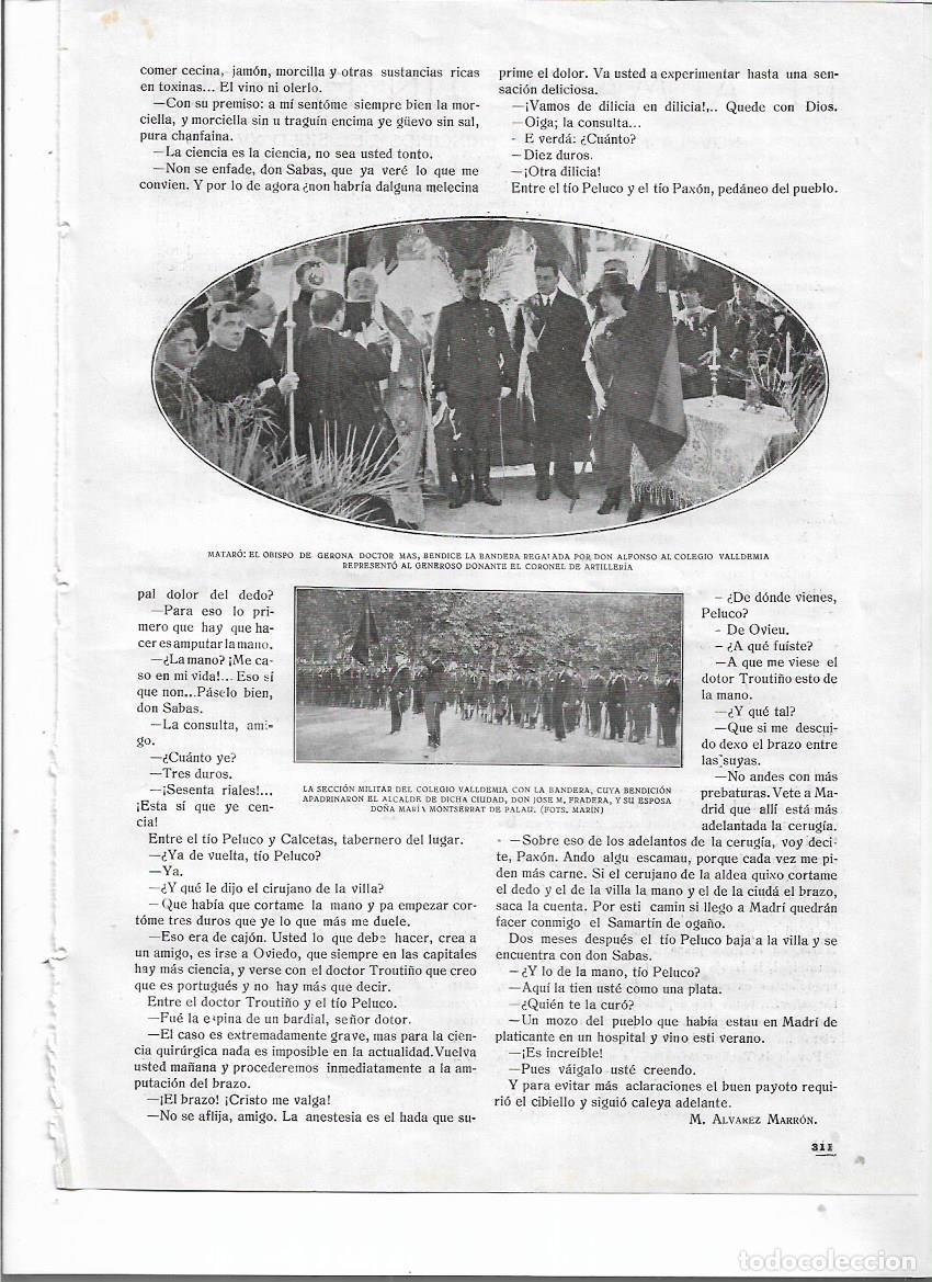 Collezionismo: A&Ntilde;O 1919 RECORTE PRENSA MATARO BENDICION BANDERA REGALADA AL COLEGIO VALLDEMIA POR DON ALFONSO