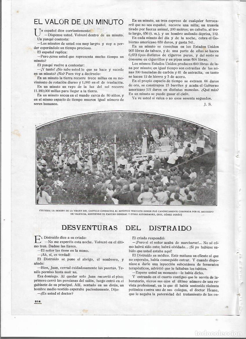 Collezionismo: A&Ntilde;O 1919 RECORTE PRENSA CULLERA PROCESION CONDUCCION DE LA VIRGEN DEL CASTILLO A SU TEMPLO