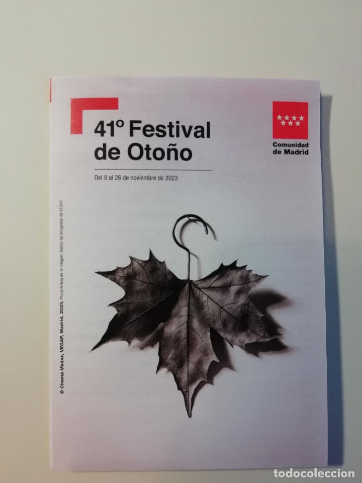 Coleccionismo: Folleto programaci&oacute;n 41&ordm; Festival de Oto&ntilde;o Comunidad de Madrid 2023 Cartel foto de Chema Madoz