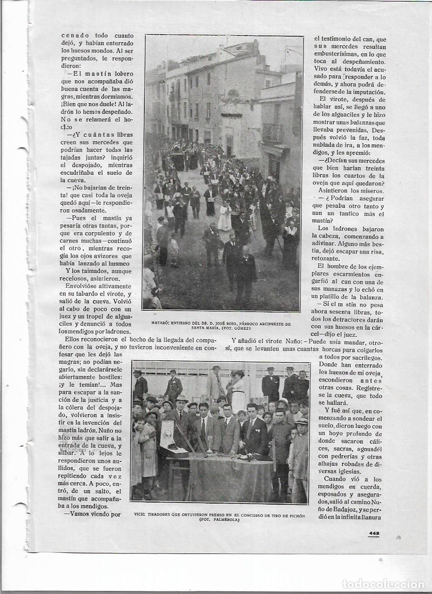 Collezionismo: A&Ntilde;O 1919 RECORTE PRENSA MATARO ENTIERRO JOSE ROIG PARROCO SANTA MARIA COMITIVA A SU PASO POR CALLE