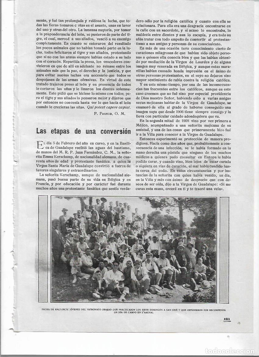 Collezionismo: A&Ntilde;O 1919 RECORTE PRENSA PALMA DE MALLORCA JOVENES PATRONATO OBRERO LOS SIETE DOMINGOS A SAN JOSE
