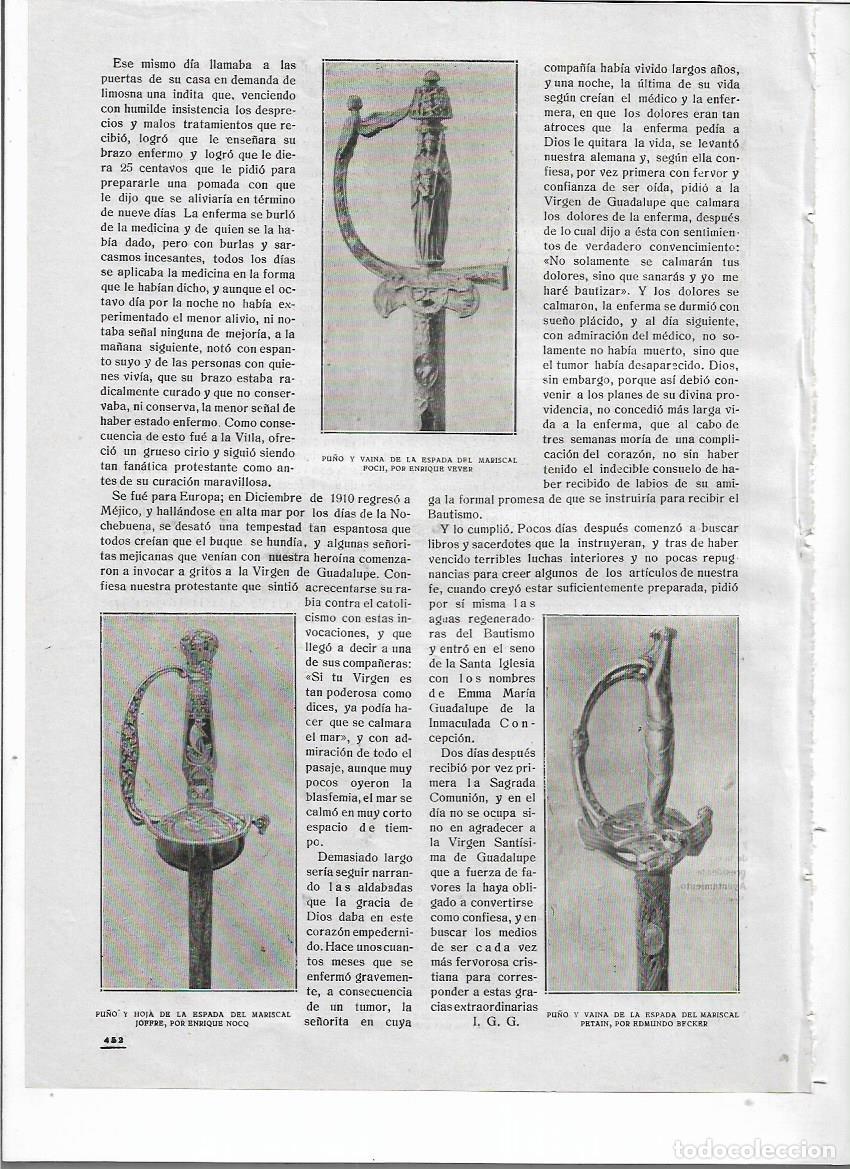 Collezionismo: 1919 RECORTE PRENS PU&Ntilde;O HOJA ESPADA DE MARISCAL FOCH JOFFRE PETAIN ENRIQUE NOCQ VEVER EDMUNDO BECKER